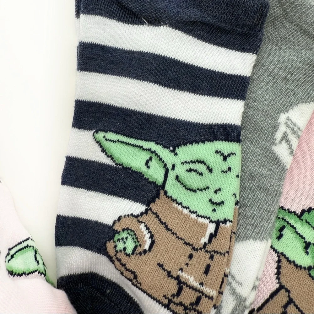 Disney Star Wars Womens No Show Socks The Mandalorian Grogu Baby Yoda Pink Gift